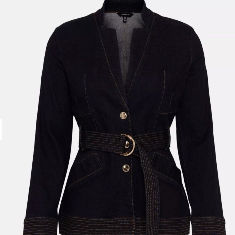 Karen Millen Forever Notch Neck Denim Jacket